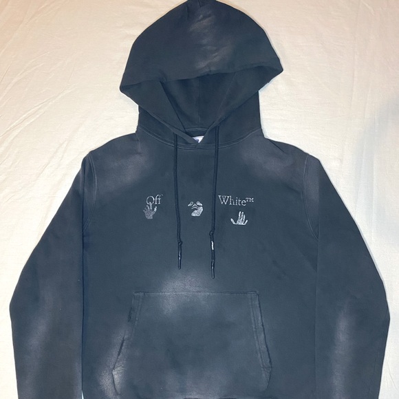 Off-White hoodie Black Grey Fade Small